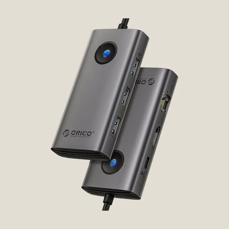 ORICO Hub USB-C 6 en 1 · HDMI 4K + Ethernet