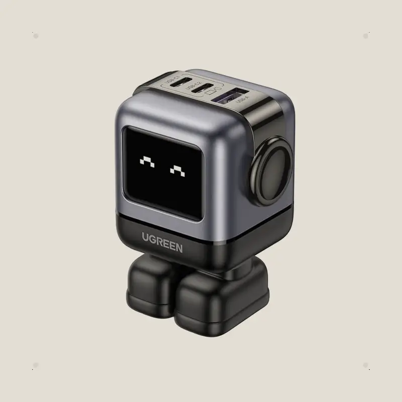 Ugreen Uno 65W GaN · cargador robot con pantalla